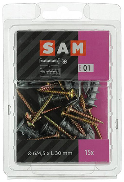 Mack 1018161 - boorplug vr gipskartplt + schr. zamac 15st 6 x 38 mm | 5 stuks