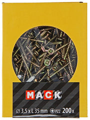 Mack 1020085 - spaanplaatschroef vz kop geel vz 200 st 3,5 x 35 mm | 5 stuks - afbeelding 2