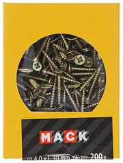 Mack 1020092 - spaanplaatschroef vz kop geel vz 200 st 4,0 x 30 mm | 5 stuks - afbeelding 2