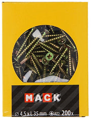 Mack 1020103 - spaanplaatschroef vz kop geel vz 200 st 4,5 x 35 mm | 5 stuks - afbeelding 2