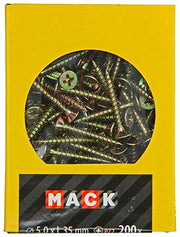 Mack 1020112 - spaanplaatschroef vz kop geel vz 200 st 5,0 x 35 mm | 5 stuks - afbeelding 2