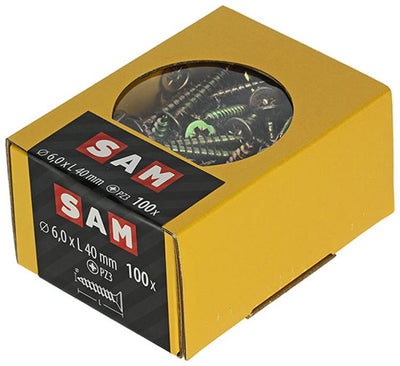 Mack 1020121 - spaanplaatschroef vz kop geel vz 100 st 6,0 x 40 mm | 5 stuks