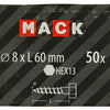 Mack 1020176 - houtdraadbout verzinkt 50 st 8 x 60 mm | 3 stuks