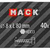 Mack 1020178 - houtdraadbout verzinkt 40 st 8 x 80 mm | 3 stuks