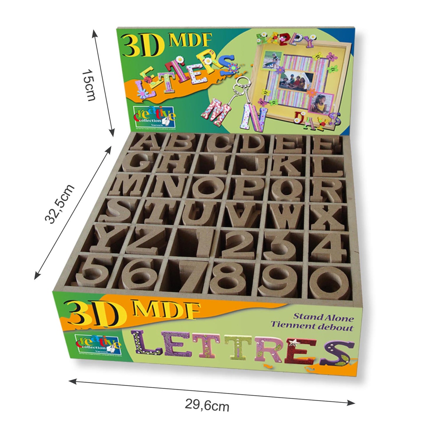 Vaessen creative • mdf display cijfers letters 4,5cm