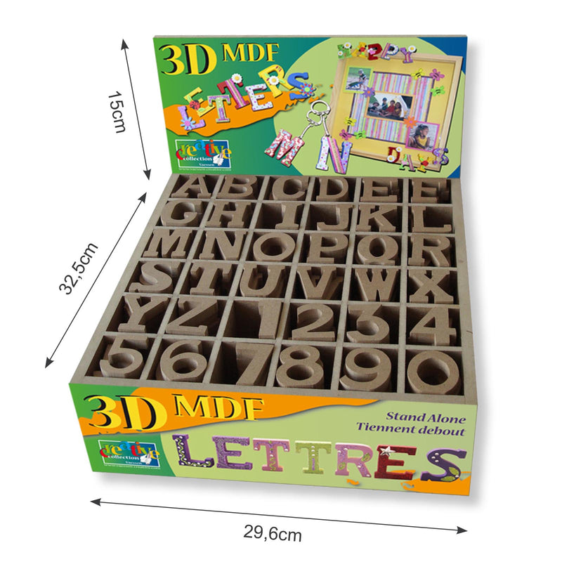Vaessen creative • mdf display cijfers letters 4,5cm