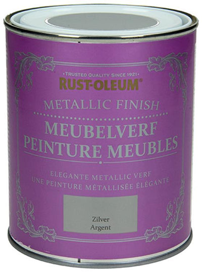 Rust-oleum 1050980 - meubelverf metallic zilver 750 ml | 1 stuks