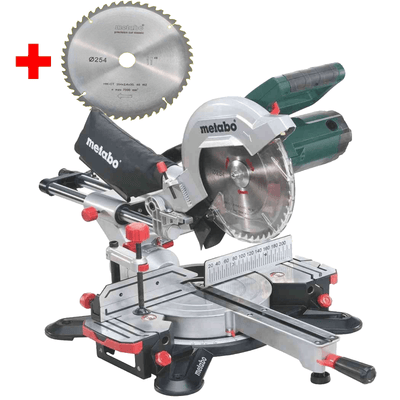 Metabo afkortzaag kgs 254 m met trekfunctie | met 2e zaagblad - 690828000