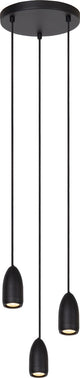 Lucide evora - hanglamp - ø 25 cm - 3xgu10 - zwart