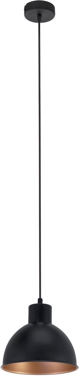 Eglo truro 1 hanglamp - e27 - ø 21 cm - zwart koper