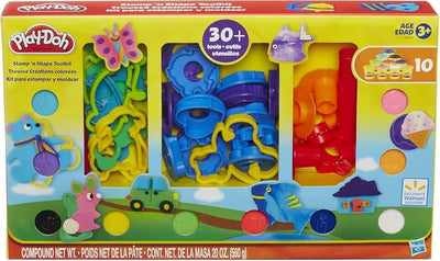 Hasbro play doh stempel- en vormgereedschapset met 10 potjes klei