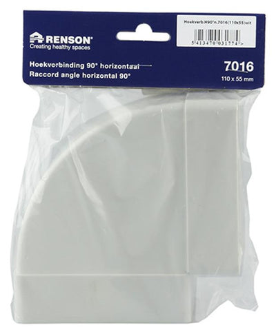 Renson 1006405 - pvc hoekverbinding hor.90° 7016 wit 110x55mm | 3 stuks