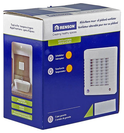 Renson 1006451 - afsluitbare ventilator met timer 7221t wit ø 100 | 2 stuks