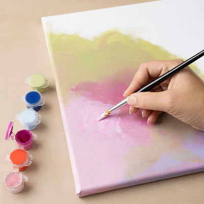 Creativ company gespannen canvas met lijst 15,8 x 15,8 cm 280 gr 10 stuks wit
