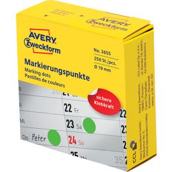 Markeringspunten avery groen 250 stuks 19 mm