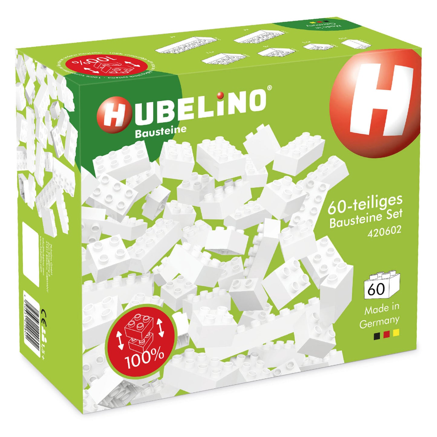 Hubelino bouwstenen wit - 60dlg.