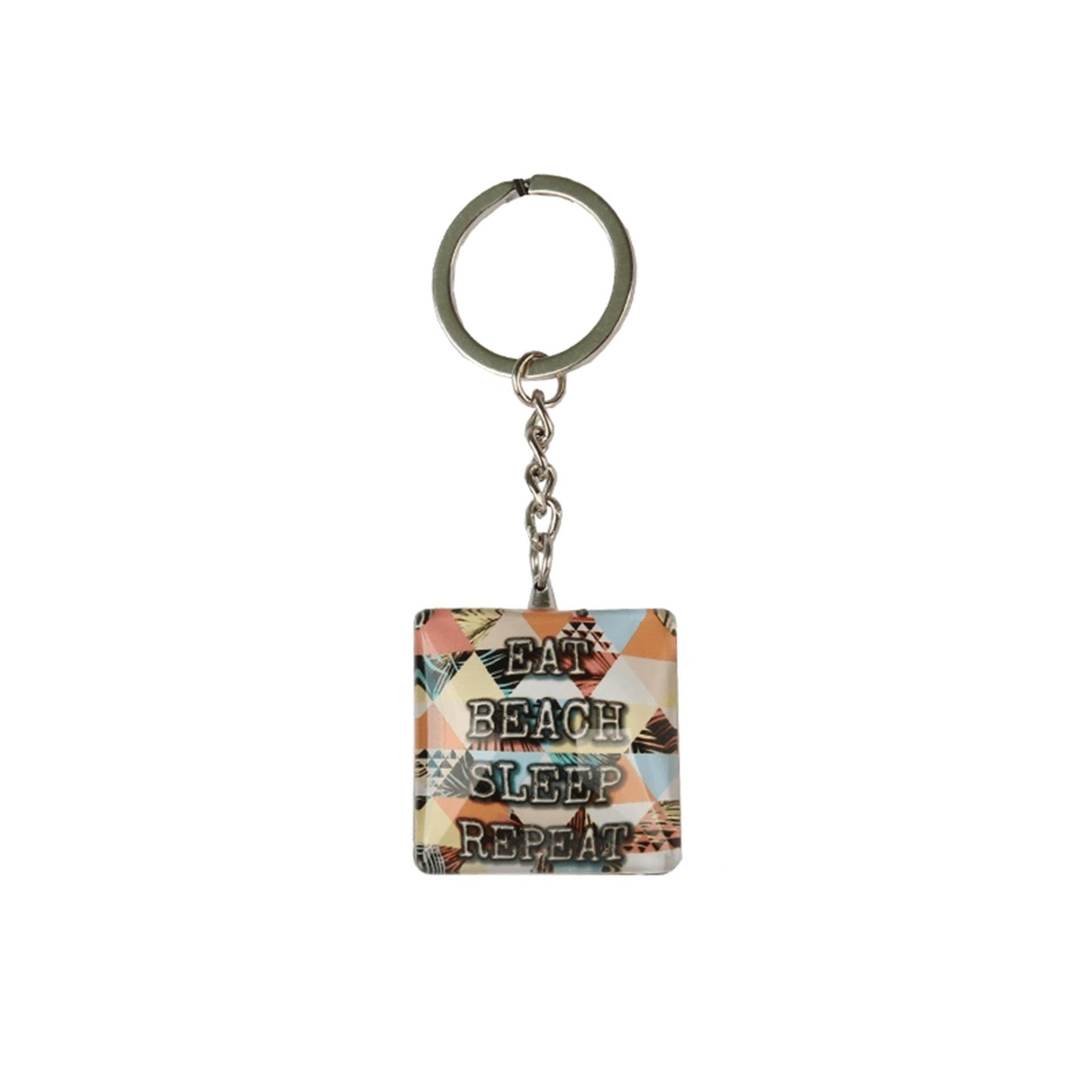 Gerkimex sleutelhanger glas met tekst 3,5x3,5x2cm