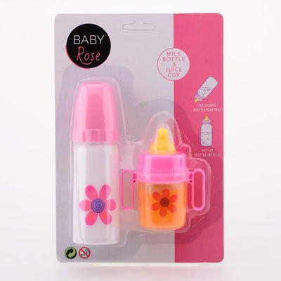 Baby rose zuigflessen, 2st