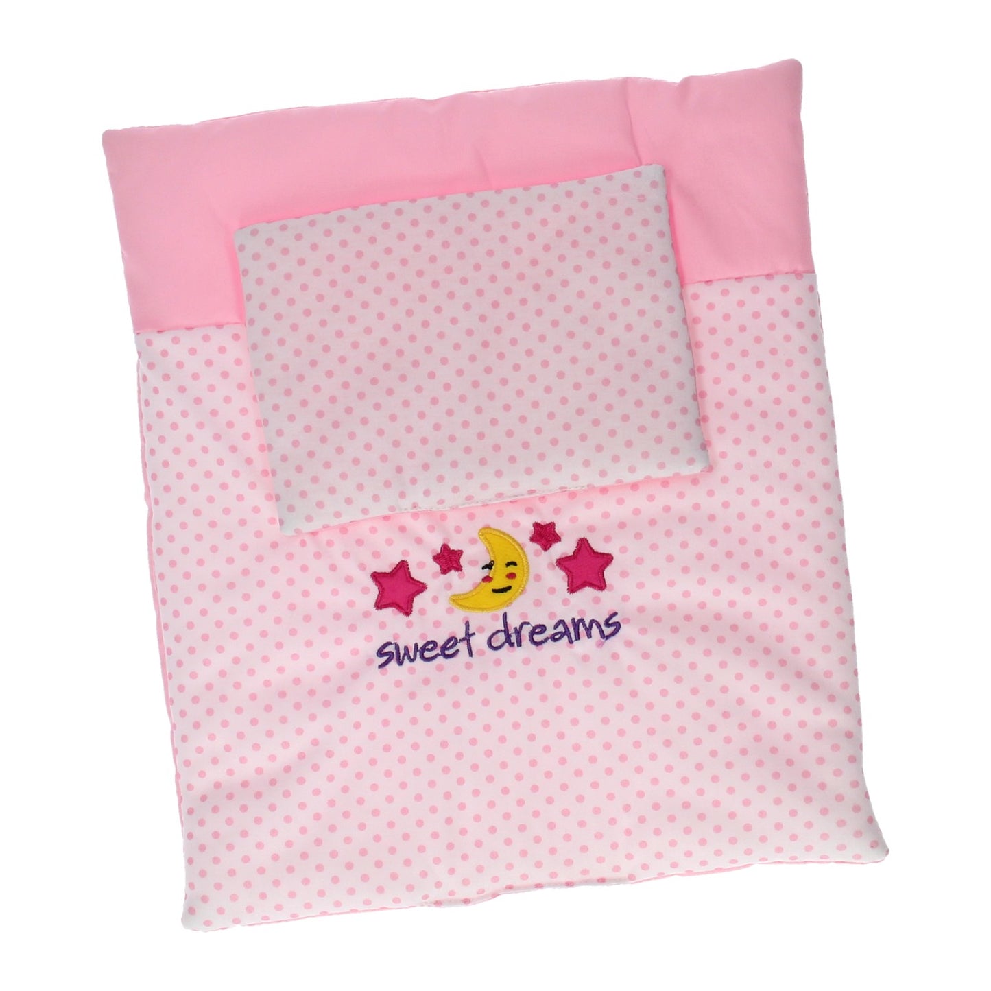 Johntoy - baby rose poppendeken en kussen set - sweet dreams