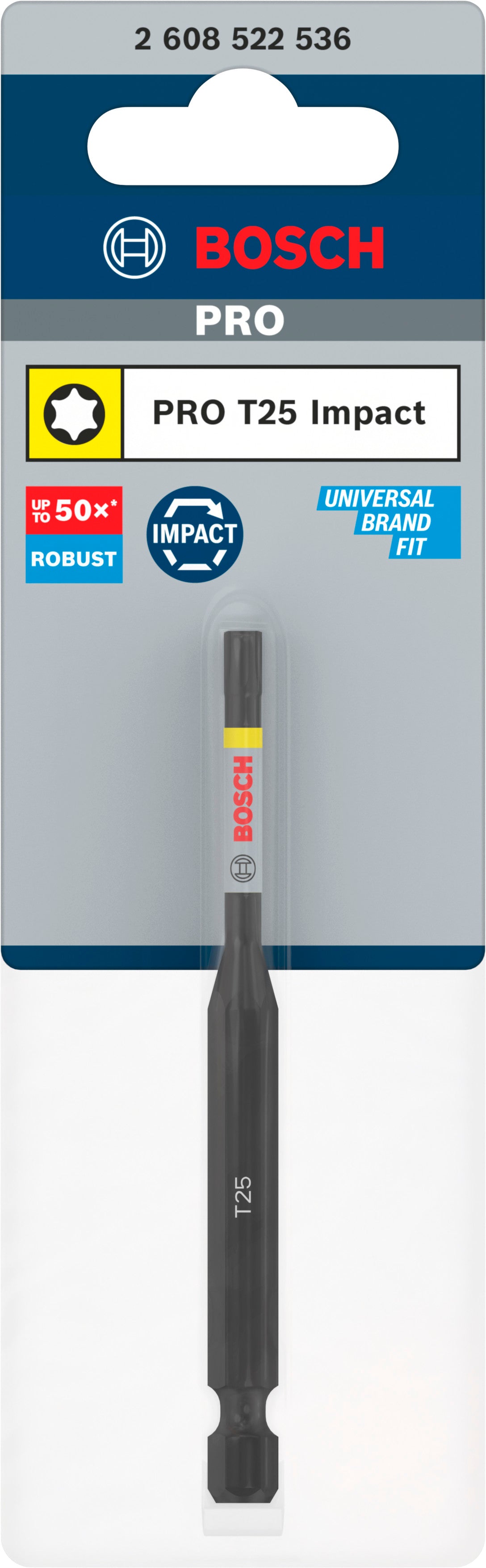 Bosch accessoires pro torx slagschroefbit | t25 | 90 mm - 2608522536