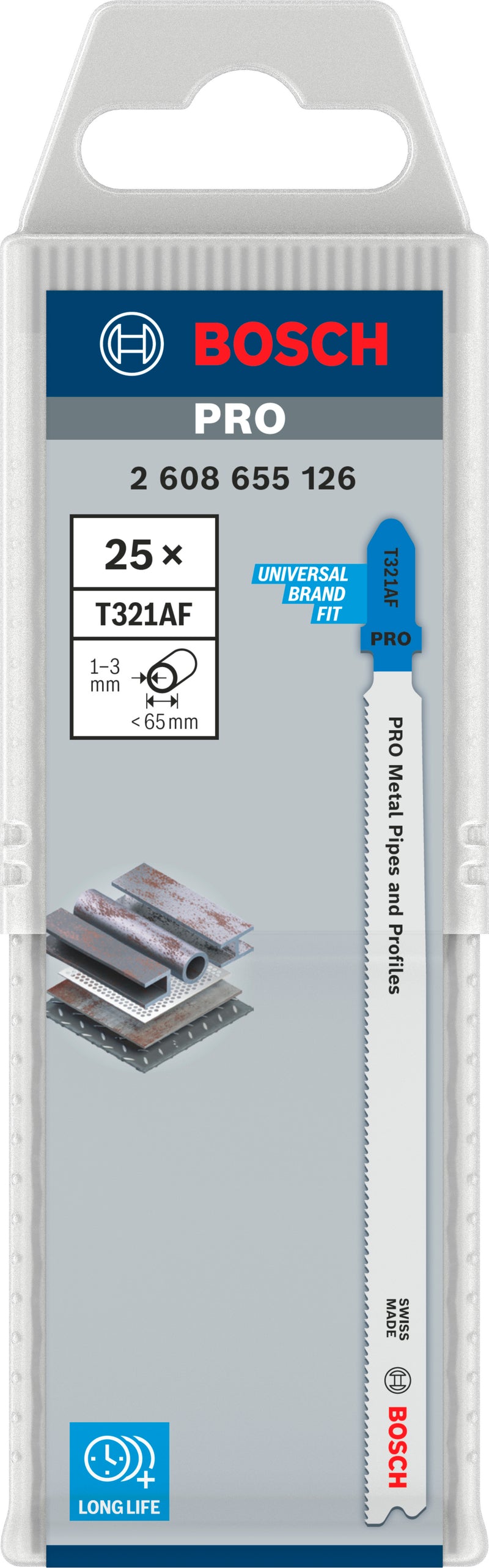 Bosch accessoires pro metal pipes and profiles t321af decoupeerzaagblad | 132 mm | 25 stuks - 2608655126