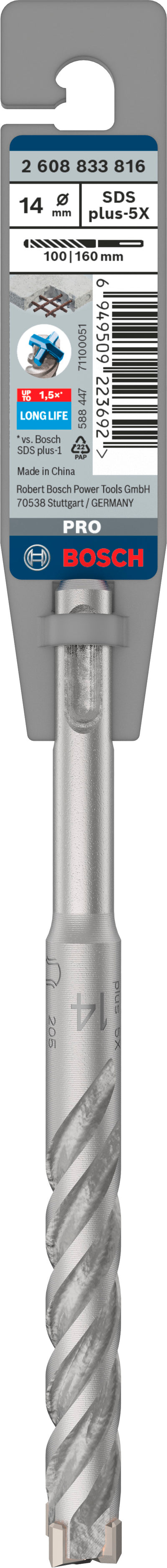 Bosch accessoires pro sds plus-5x hamerboor | 14 x 100 x 160 mm - 2608833816