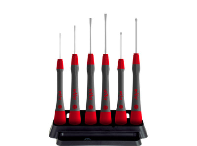 Wiha fijnschroevendraaierset picofinish (grijs rood, 7-delig, incl. houder)