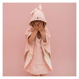 Trixie poncho - mrs. rabbit - 100% biologisch katoen - badcape kind met capuchon - met leuke details - roze - konijn 92 - afbeelding 3