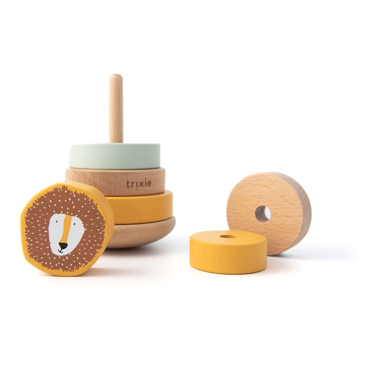 Trixie houten stapelspeelgoed - mr. lion, 7dlg.