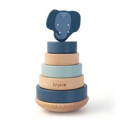 Trixie houten stapelspeelgoed - mrs. elephant, 7dlg.