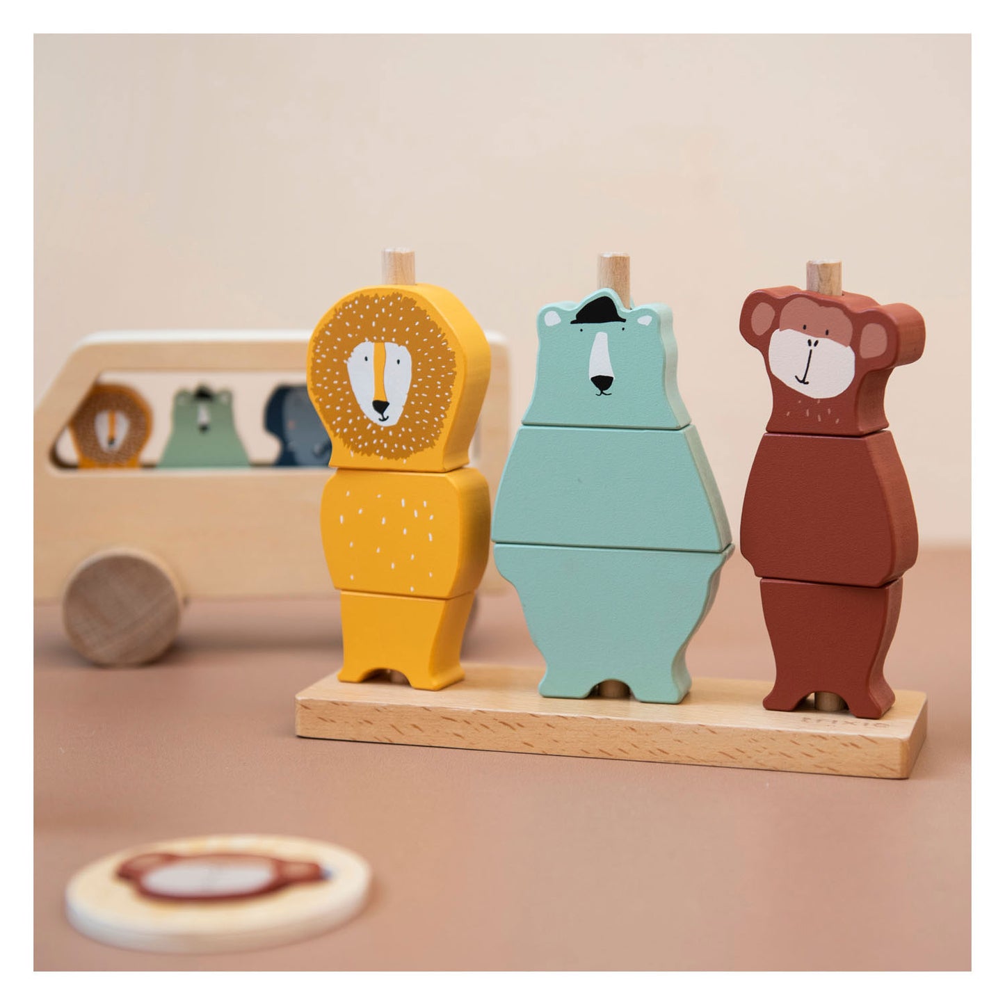Trixie houten stapel puzzel dieren