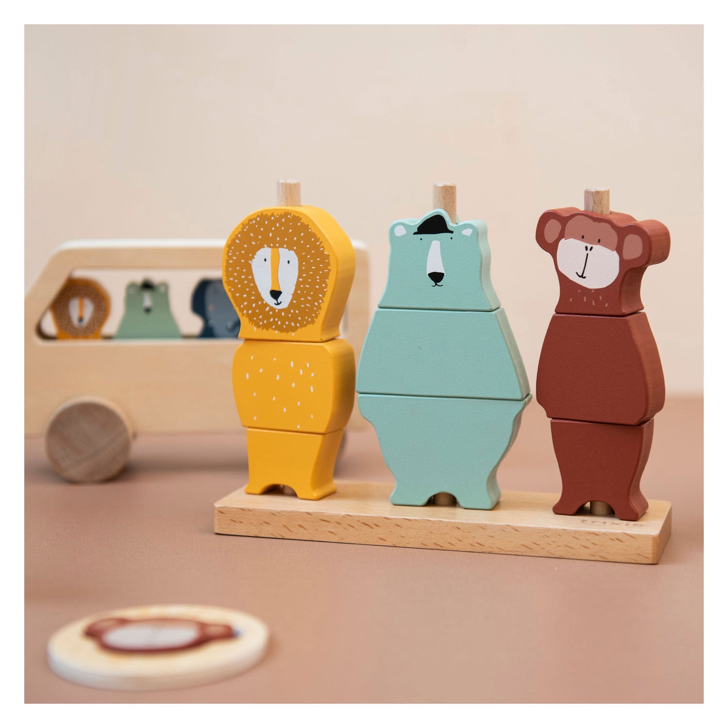 Trixie houten stapel puzzel dieren