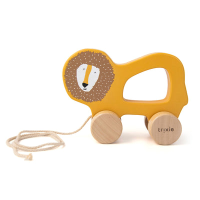 Trixie houten trekspeeltje - mr. lion - voor de eerste stapjes - babyspeelgoed - voor jongens meisjes - leeuw