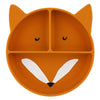 Trixie siliconen bord met vakjes en zuignap - mr. fox