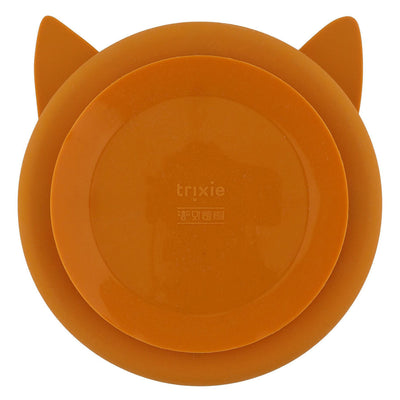 Trixie siliconen bord met vakjes en zuignap - mr. fox