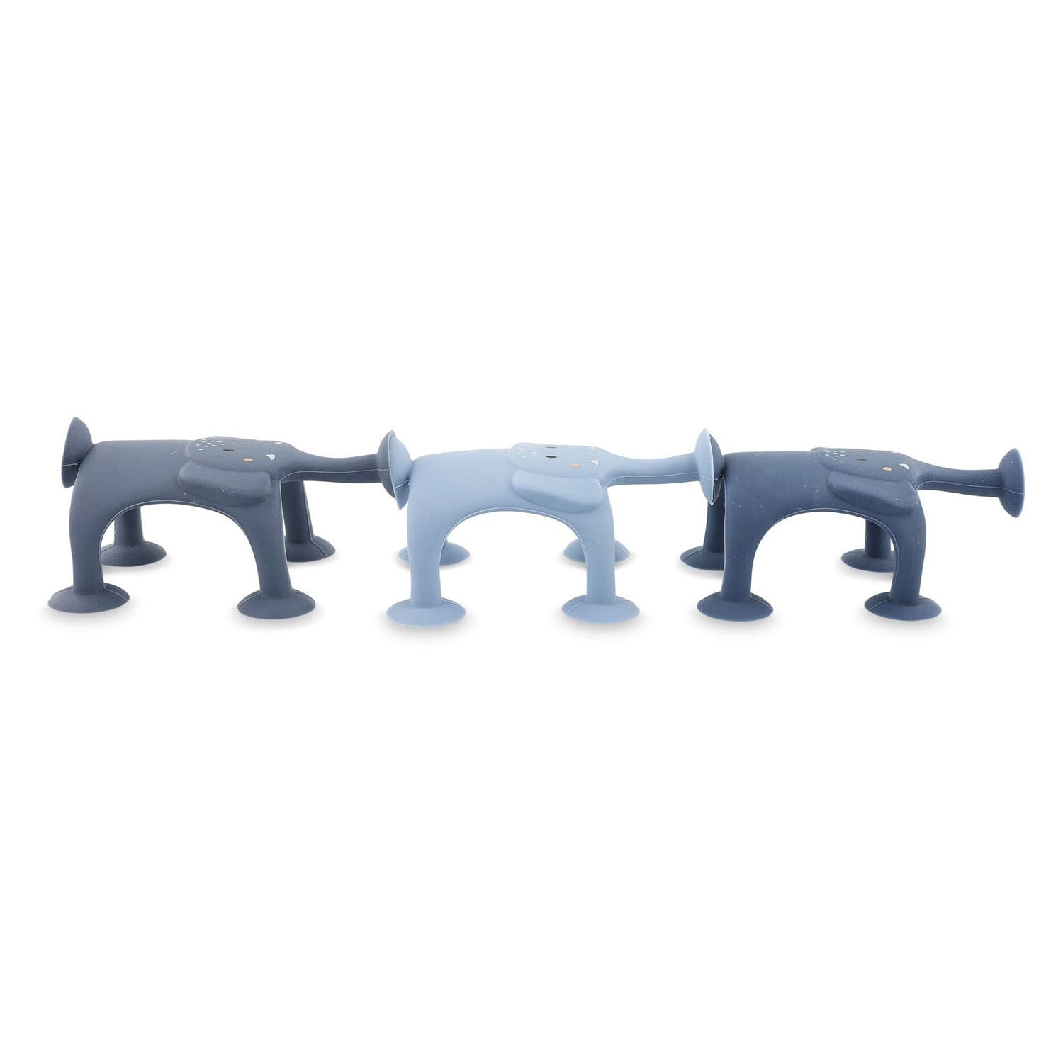 Trixie dierenspel met zuignappen – mrs. elephant – 3-delige badpretset van siliconen - blauw