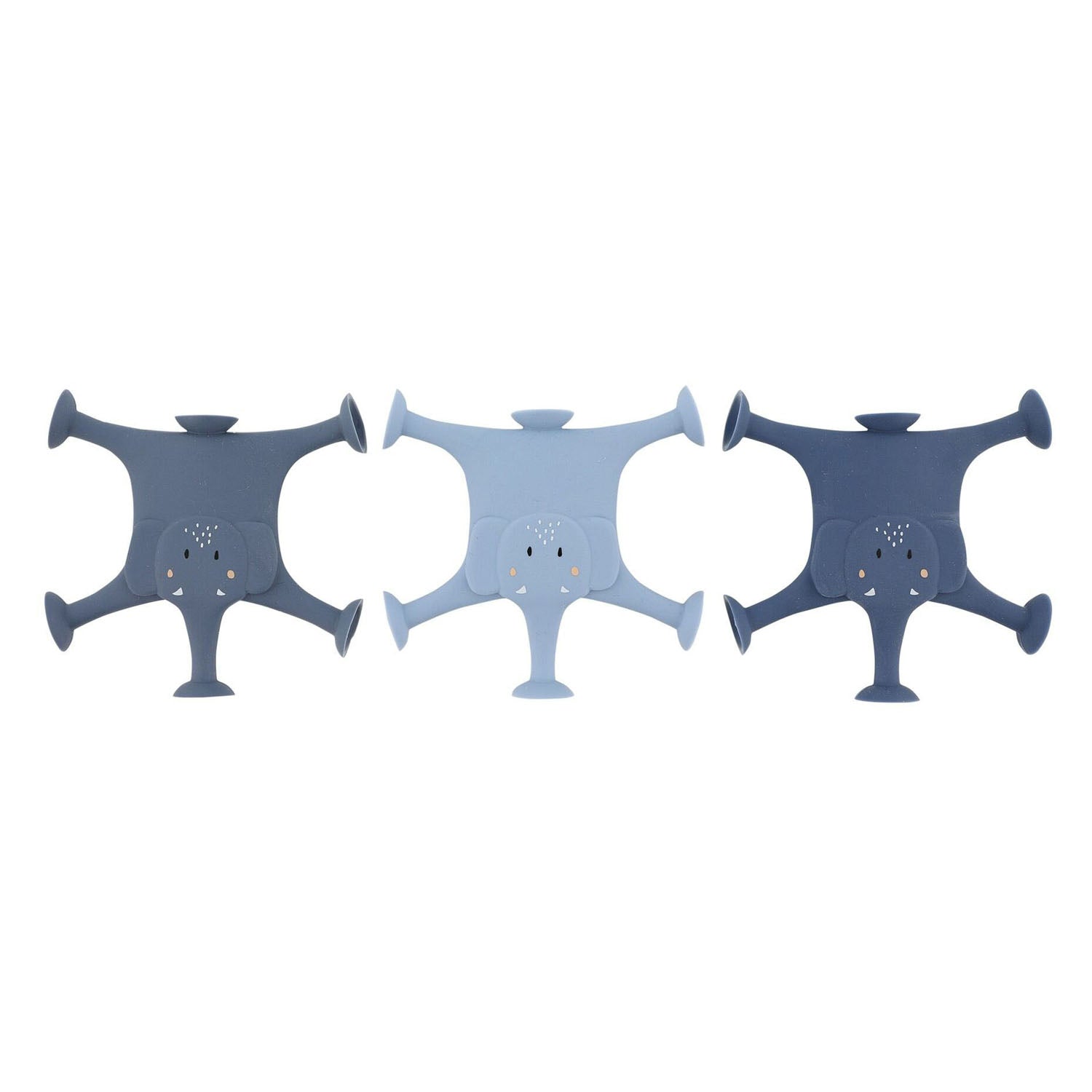 Trixie dierenspel met zuignappen – mrs. elephant – 3-delige badpretset van siliconen - blauw