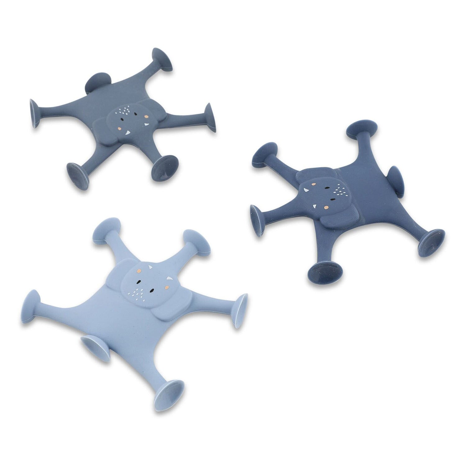 Trixie dierenspel met zuignappen – mrs. elephant – 3-delige badpretset van siliconen - blauw