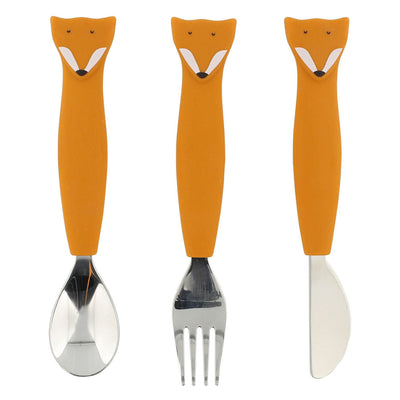 Trixie siliconen eetset - mr. fox, 3st.