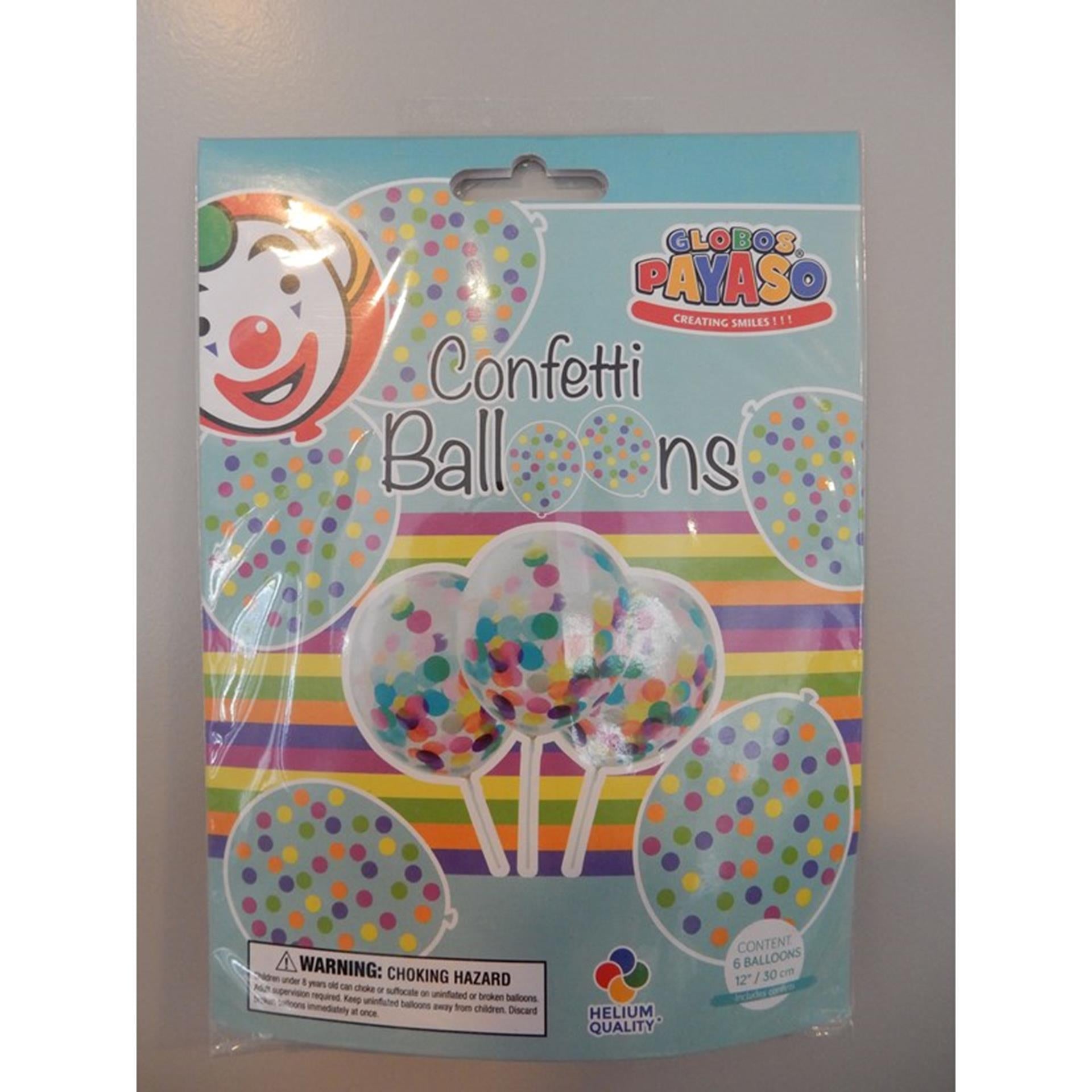 Globos confetti ballonnen 30cm 6 stuks in zakje