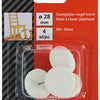 Mack 1047753 - stoelglijder nagel kunststof wit ø 28 mm 4 st pcs | 6 stuks