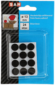 Mack 1047664 - meubelviltje zelfklevend bruin ø 13 mm 24 st pcs | 12 stuks - afbeelding 2