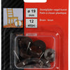 Mack 1047711 - stoelglijder nagel kunststof bruin ø 19 mm 12 st pcs | 6 stuks