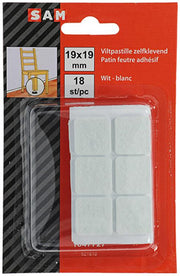Mack 1047727 - viltpastille zelfklevend wit 19 x 19 mm 18 st pcs | 12 stuks - afbeelding 2