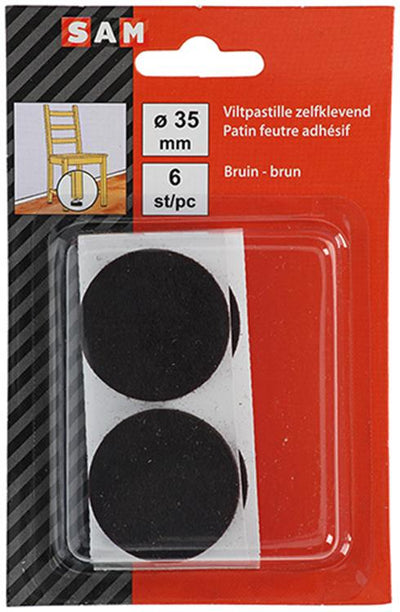 Mack 1047681 - viltpastille zelfklevend bruin ø 35 mm 6 st pcs | 12 stuks