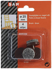 Mack 1047732 - stoelglijder met nagel vilt bruin ø 25 mm 4 st pcs | 6 stuks - afbeelding 3