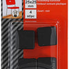 Mack 1047738 - insteekdop kunstsstof zwart 25 x 25 mm 4 st pcs | 6 stuks