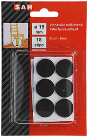 Mack 1047691 - viltpastille zelfklevend bruin ø 19 mm 18 st pcs | 12 stuks - afbeelding 2