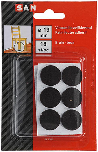 Mack 1047691 - viltpastille zelfklevend bruin ø 19 mm 18 st pcs | 12 stuks