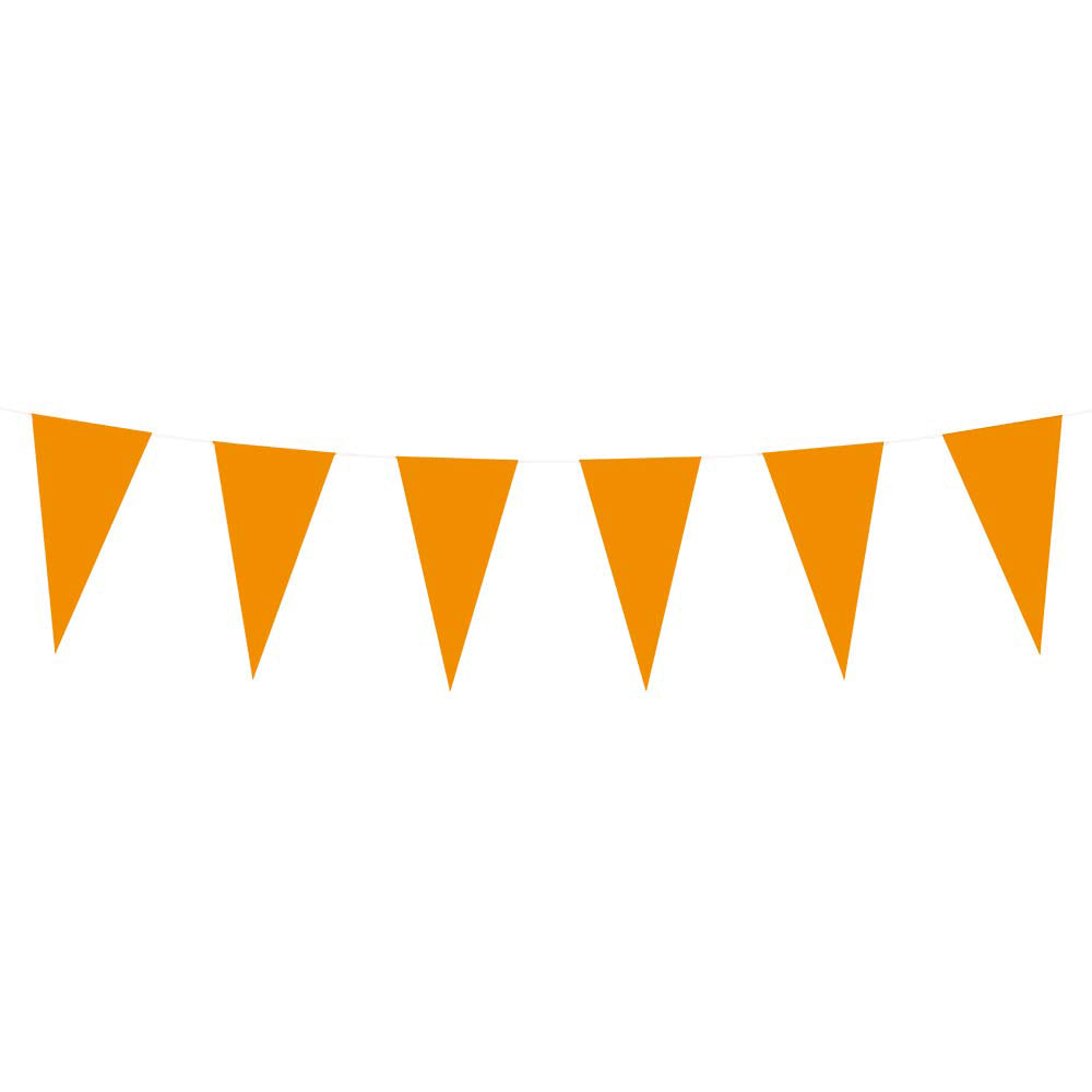 Boland papieren vlaggenlijn oranje, 10mtr.